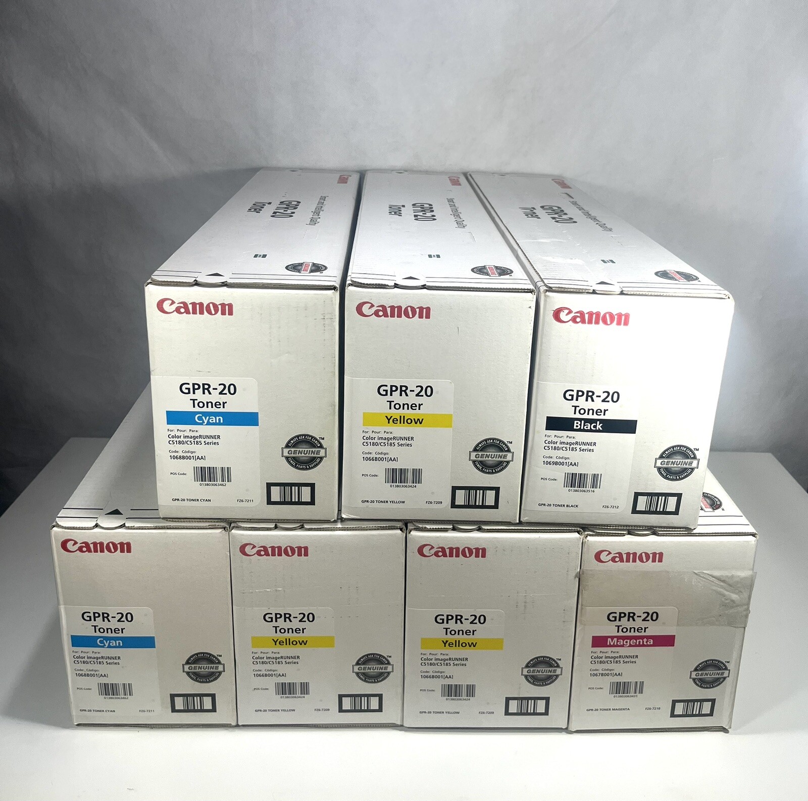 Genuine Canon GPR-20 Toner Cartridges Lot of 7 CYMK ImageRunner C5180 C5185 New