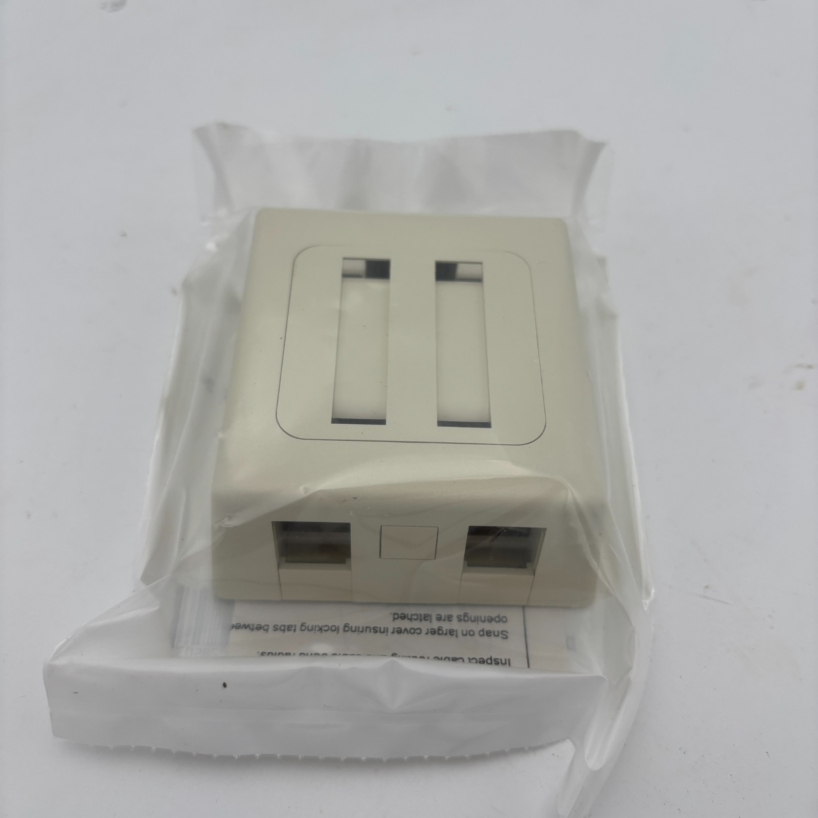 3 HUBBELL 86040 White Surface Box 4 Jack Capacity w Label Fields 3.5"x3.25"x1.5"
