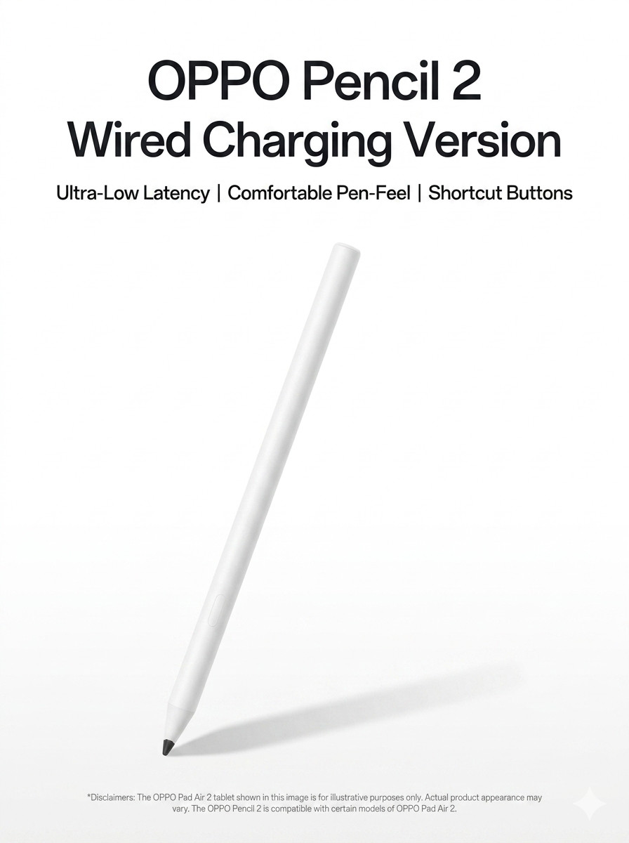 OPPO Pencil 2 Stylus Pen For OPPO Pad Air 5 Wired Charging