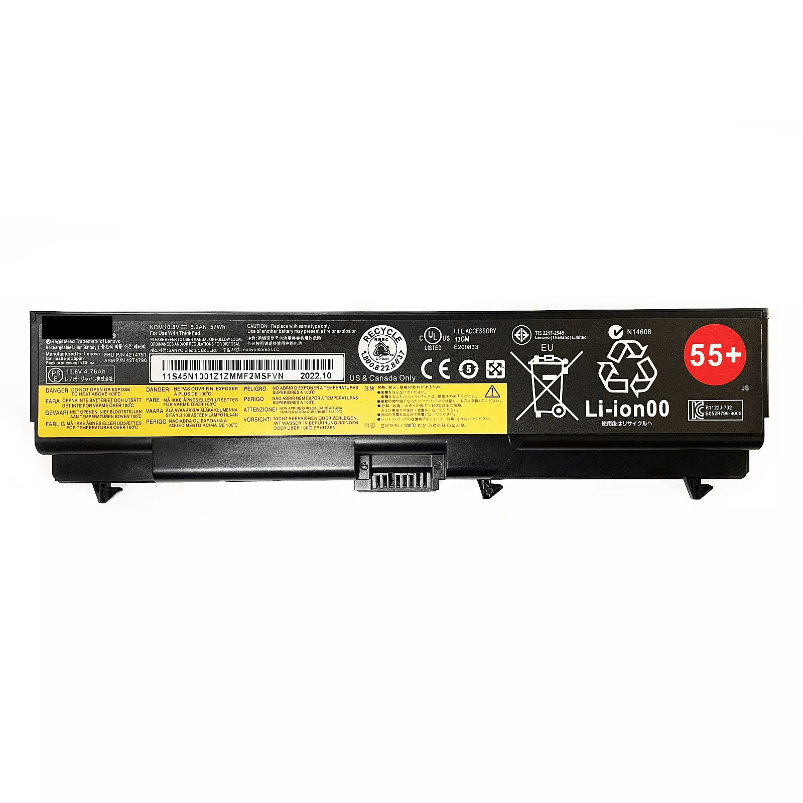 55+ NEW BATTERY For  Thinkpad W510 W520 L412 L420 L421 T520 42T4791 42T4790