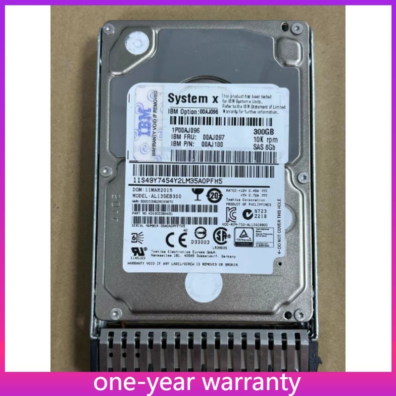 1PCS 00AJ096 00AJ097 IBM 00AJ096 00AJ097 300G 10K SAS X3650m5 X3850x6 Hard Driv