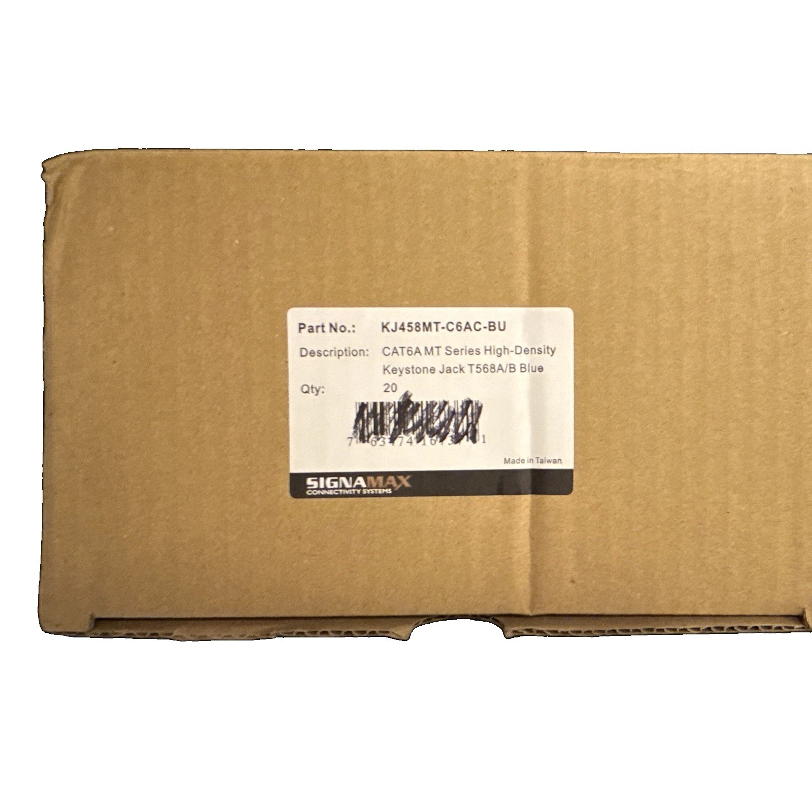 Signamax Cat6a RJ45 Keystone Jack Blue KJ458MT-C6AC-BU QTY 20