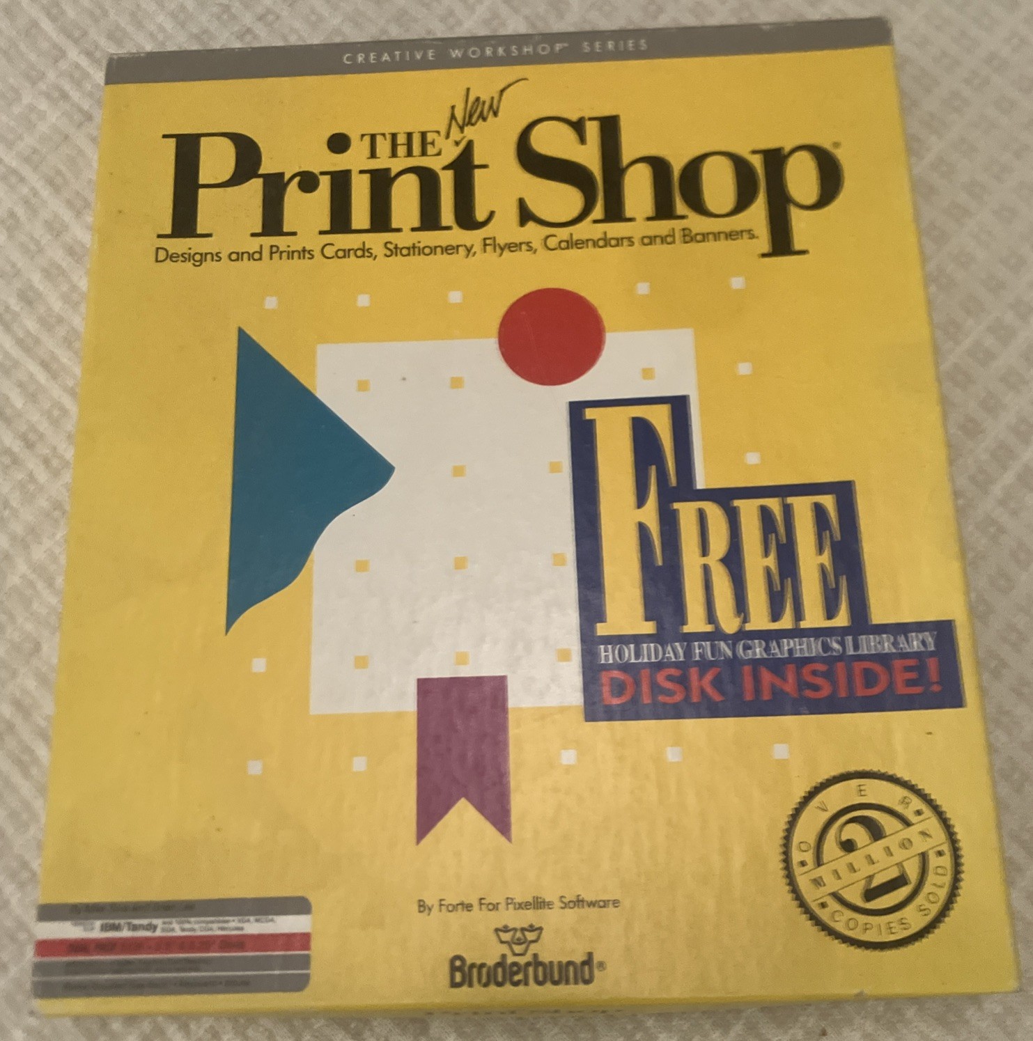 The New Print Shop Broderbund IBM/Tandy Program and Data - 3.5 & 5.25 disks