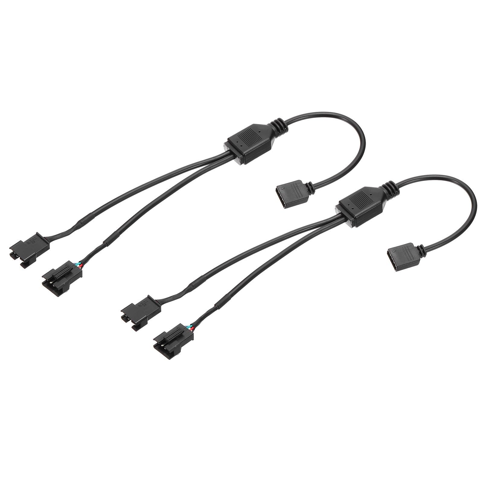12V 4 Pin Splitter Cable, 2 Pcs PWM Fans RGB Power Cord with 1 to 2 ARGB SM M...