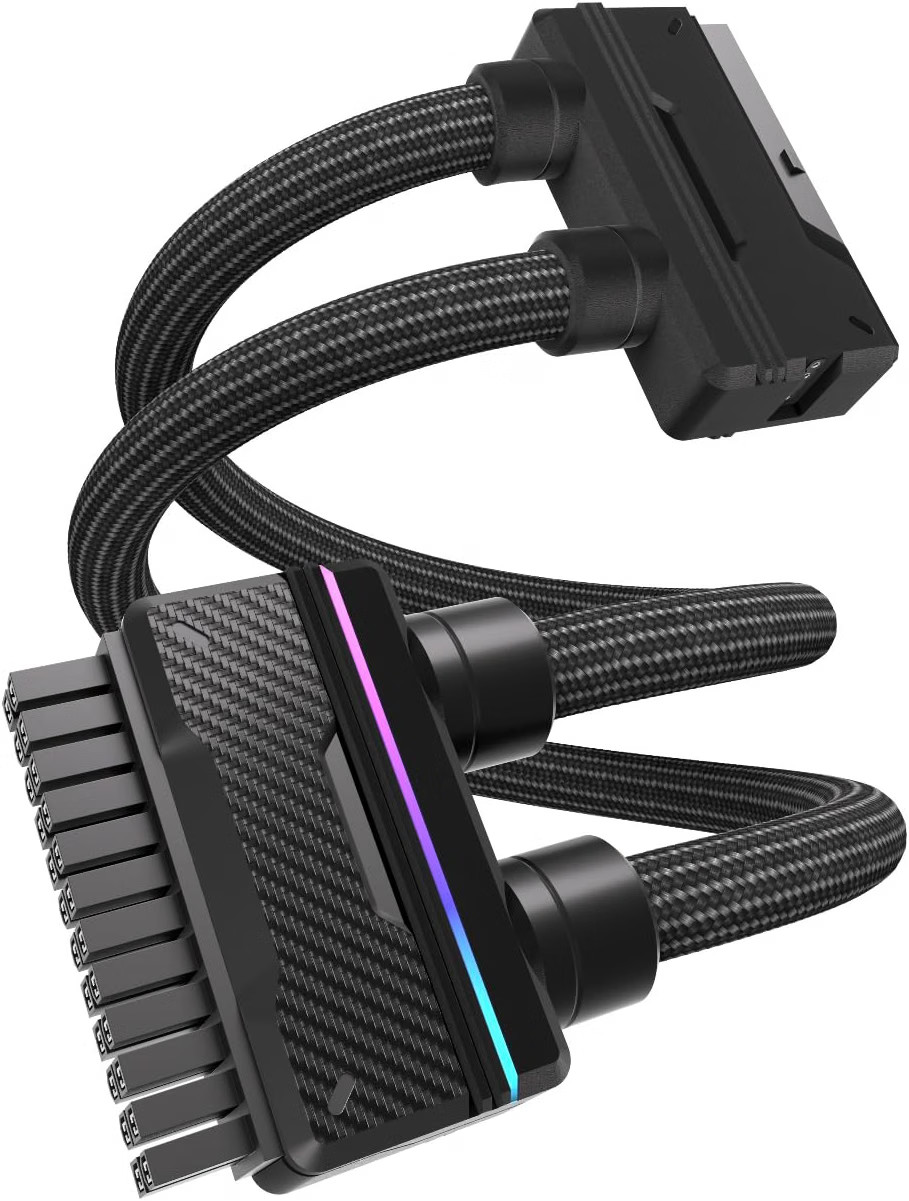 EZDIY-FAB UNIFAS ARGB 24-Pin PSU Power Supply Extension Cable Unified Dual-Tube