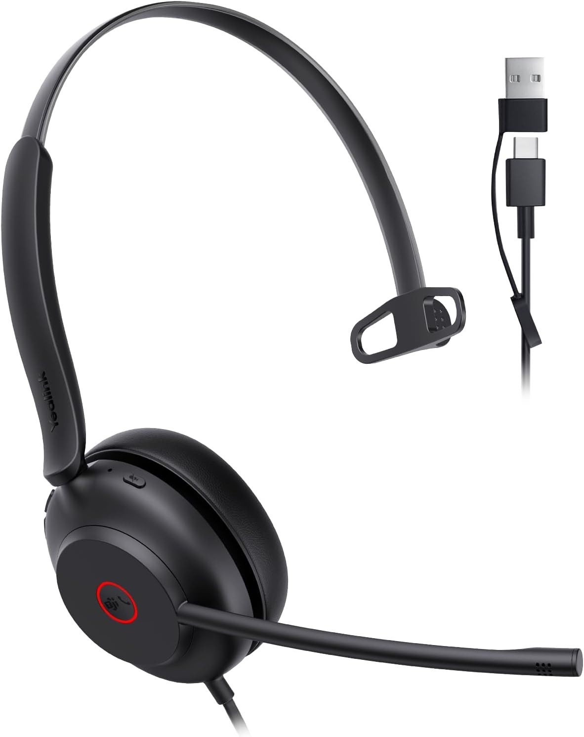 Yealink UH35 Wired Headset, USB-C/A AI Noise Canceling Mic,HD Audio, 5.6ft Cable
