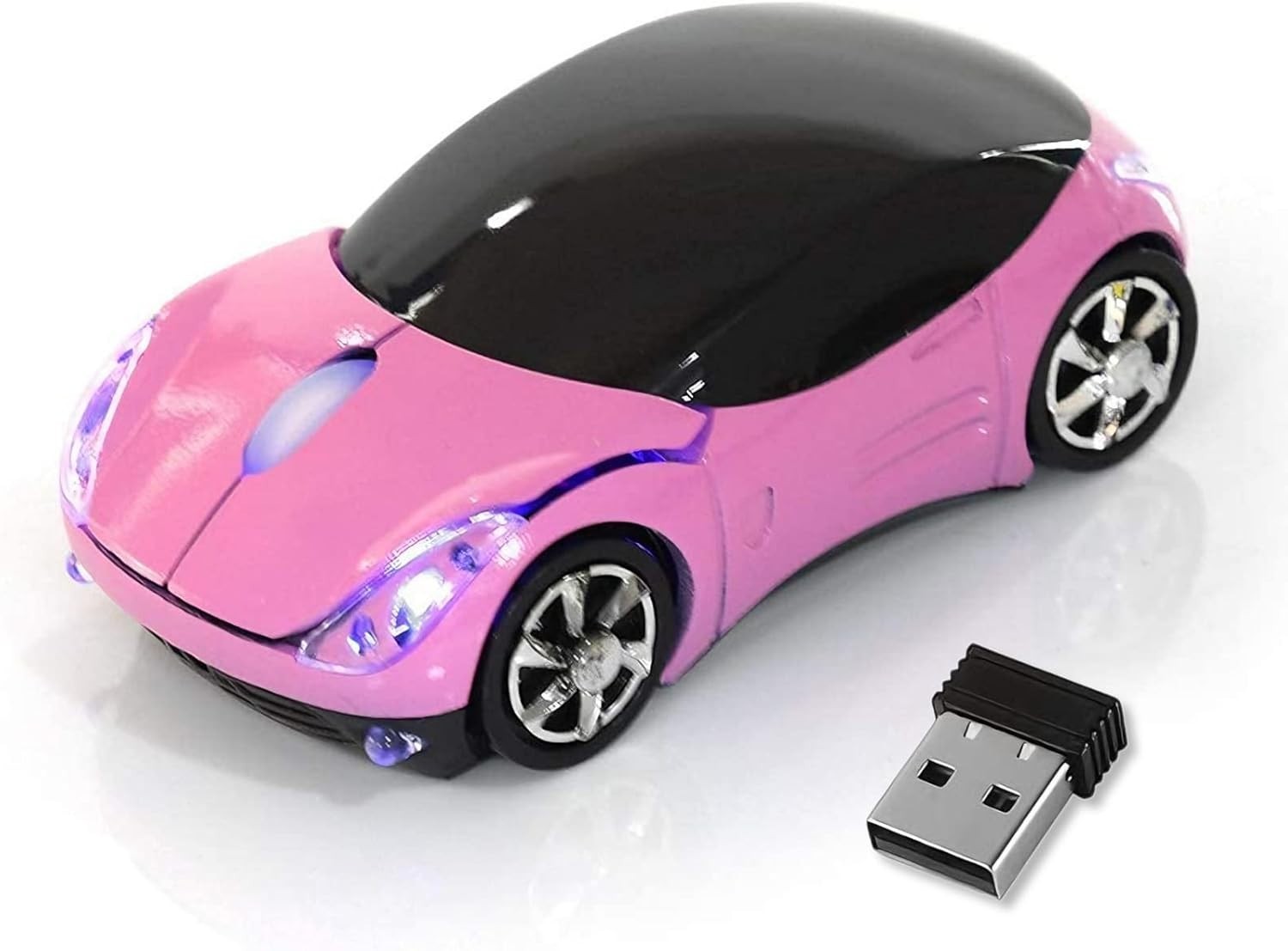Pink Wireless Car Mouse - 2.4G with USB Receiver, Optical pink