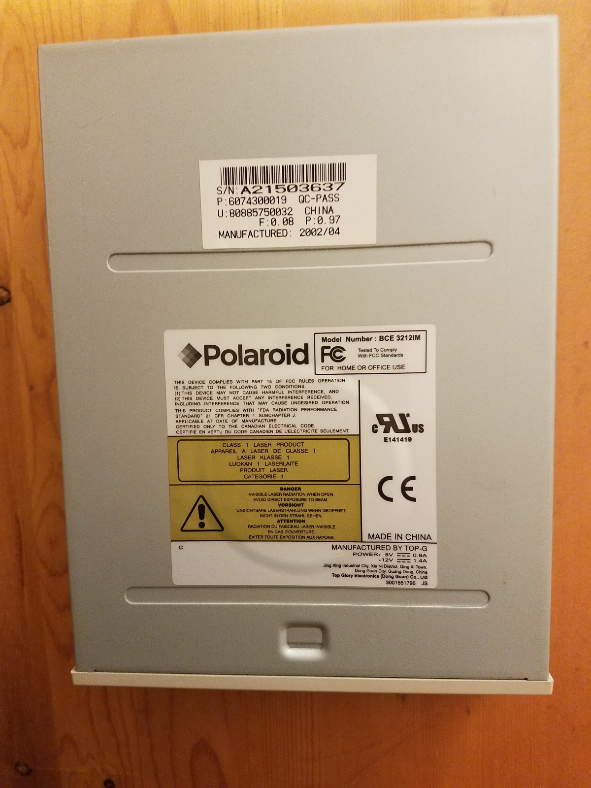 Polaroid BCE 3212IM Internal IDE CD-R/RW Rewritable Drive 32x10x40x