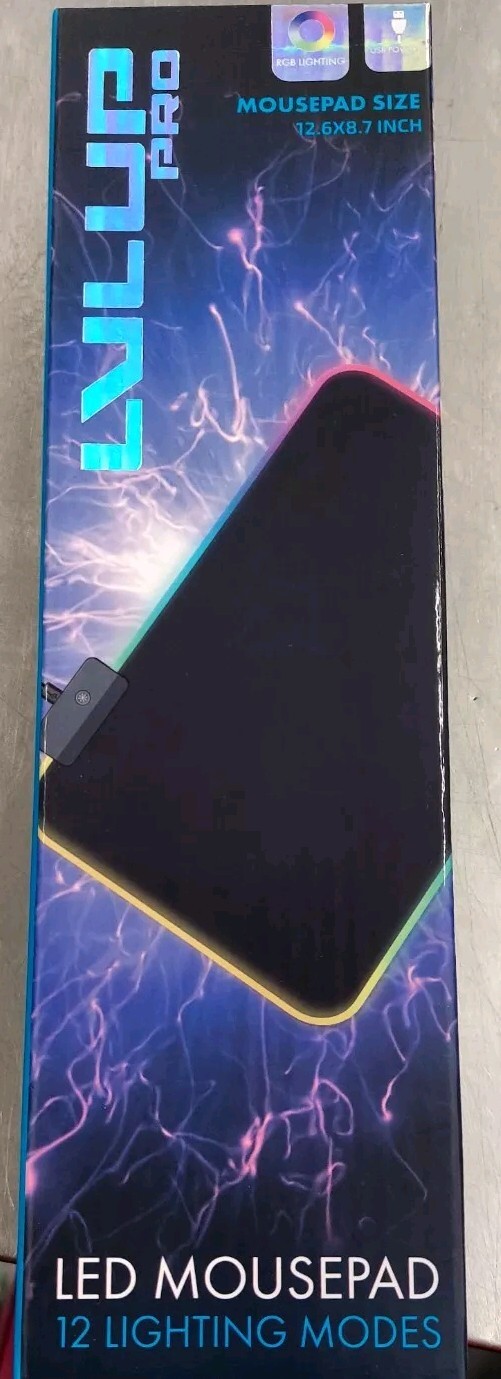 LED mouse pad- 12 lighting modes-LVL up 13" FAST SHIPPING