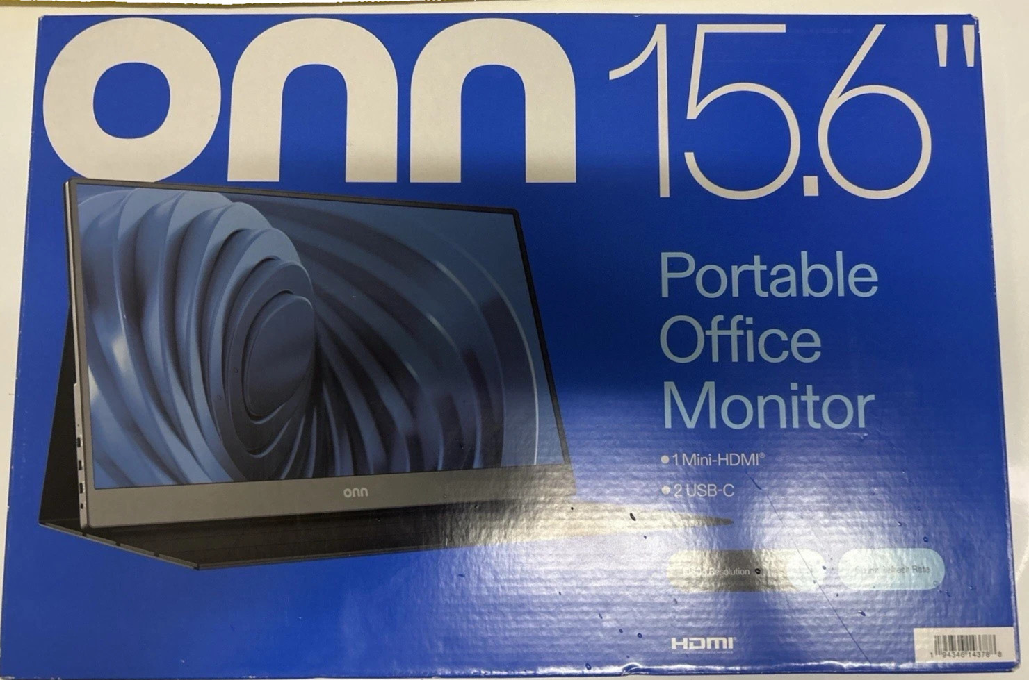 Onn 15.6" FHD LCD Portable Office Monitor, with USB-C