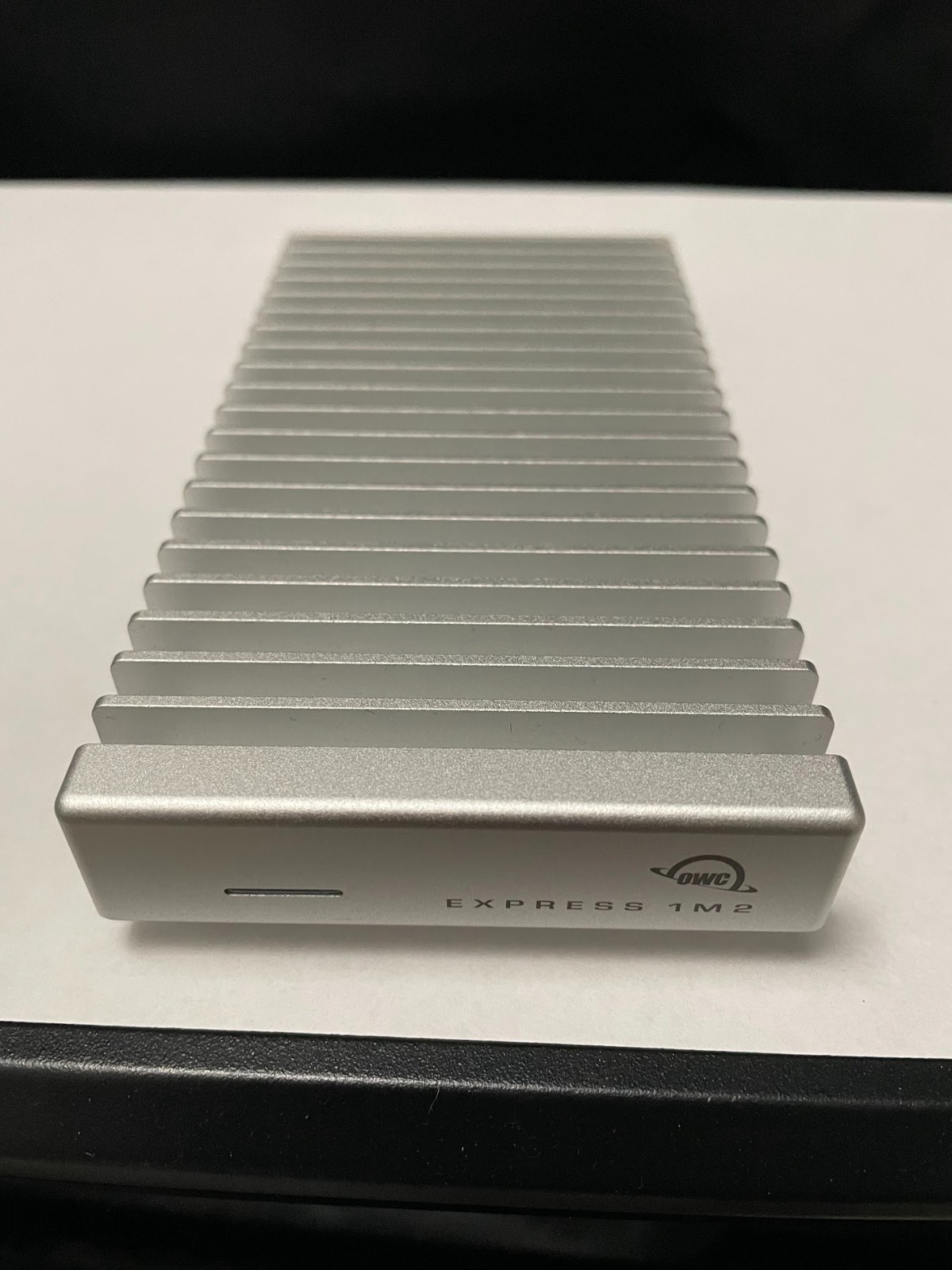 OWC Express 1M2 USB4 USB-C M.2 NVMe SSD Enclosure Aluminum Heat Sink Silver