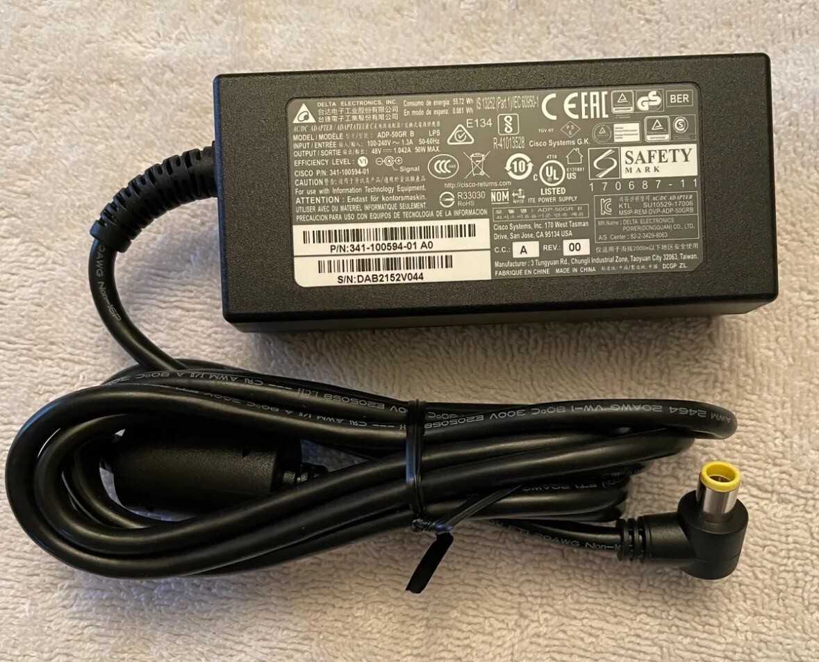 Used 48V Power Supply Cisco 8800 9900 IP Phone 9951 9971 8961 CP-PWR-CUBE-4  
