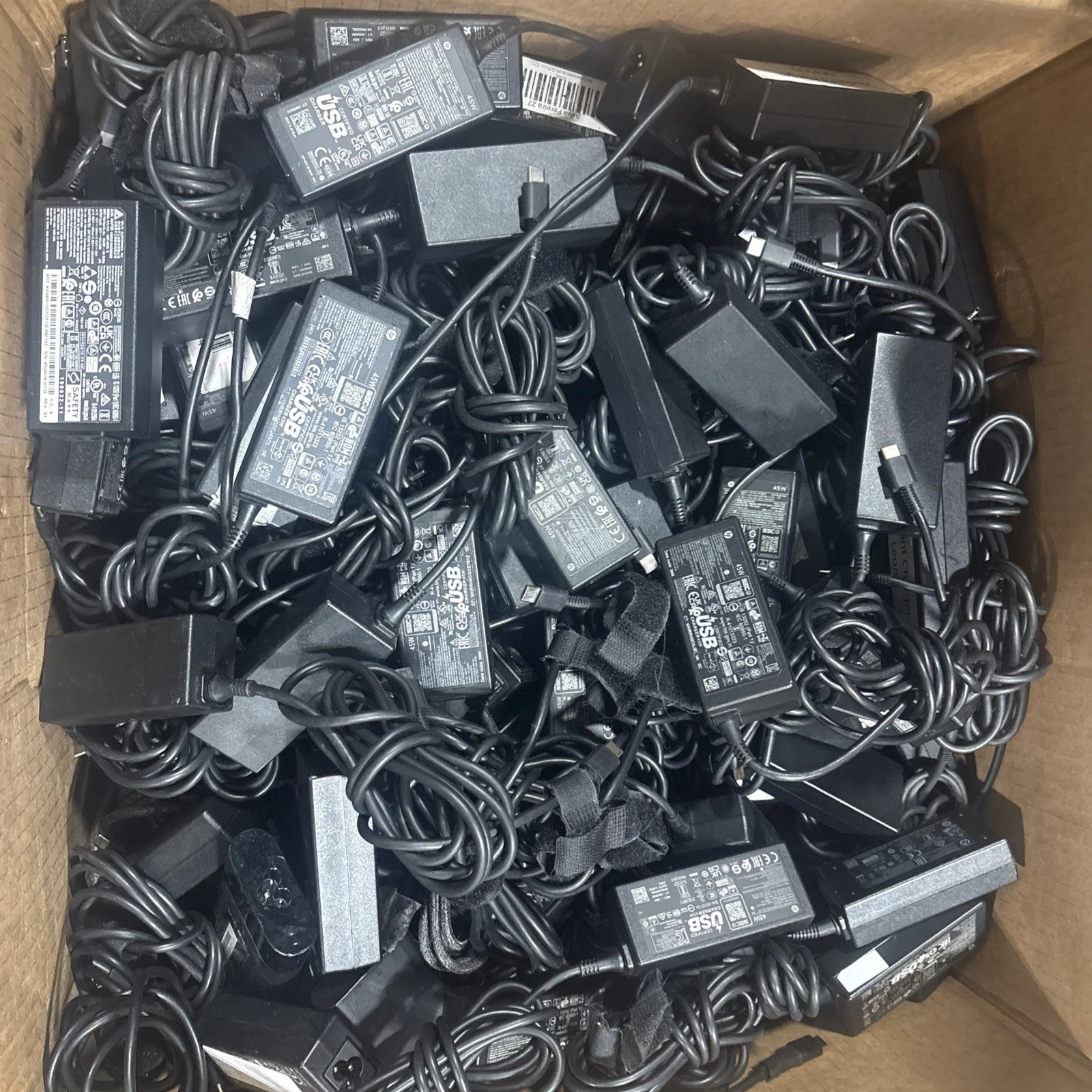 LOT 50Genuine HP 45W USB-C Type-C AC Power Adapter Charger L42206-002 L43407-001