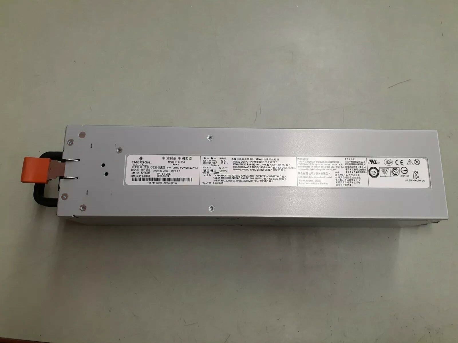 Emerson IBM 74Y9082 7001490-J000 REV 8D 1725W Power Supply
