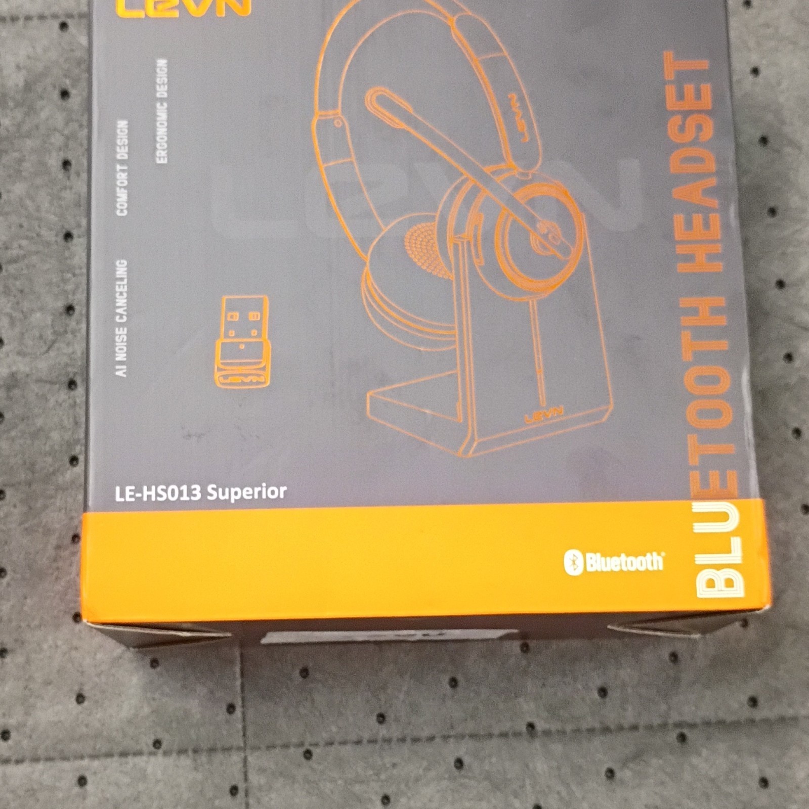 LEVN LE-HS013 Bluetooth Wireless Single-Ear Headset w/ Noise Cancel Boom Mic