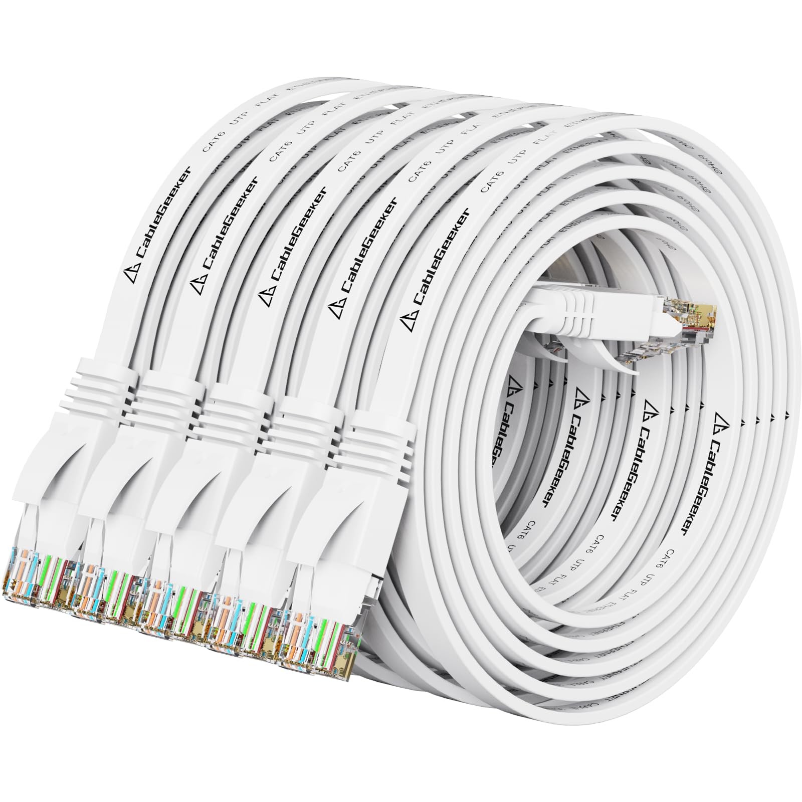 Cat 6 Ethernet Cable 3 ft (5 Pack) (at a Cat5e Price but Higher Bandwidth) Flat