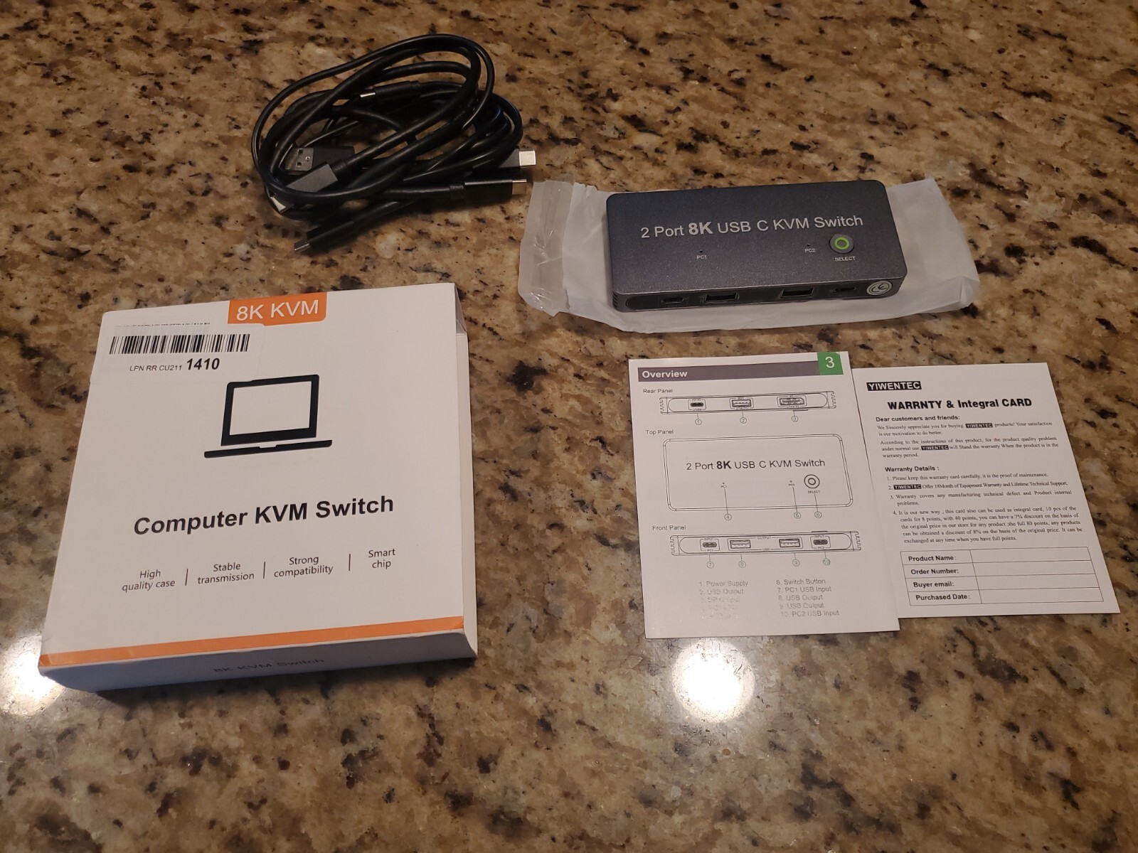 2 Port 8K USB C Computer KVM Switch