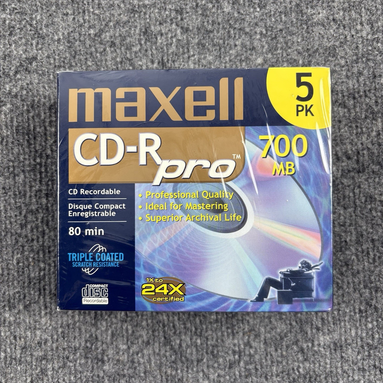 10 Pack Maxell CDR Media 24x 700MB 80min CD-R Pro 700 New Old Stock
