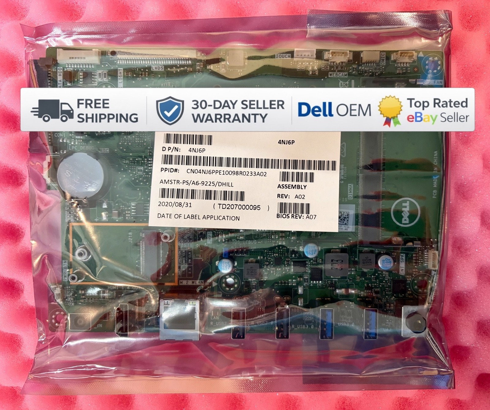 DELL INSPIRON 22 3275 24 3475 SERIES AMD A6-9225 ALL-IN-ONE MOTHERBOARD 4NJ6P