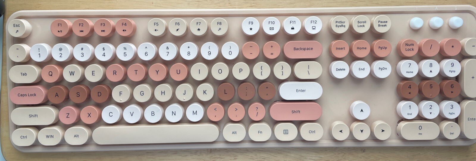 Mofii Sweet Retro Colorful Keyboard Only No Mouse/Receiver Parts/Not Working