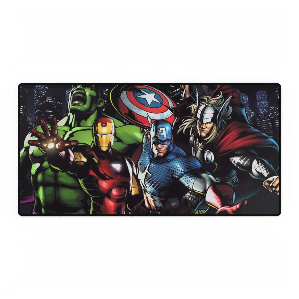 Marvel Avengers Hulk Iron Man Captain America Thor City Night Battle Mouse Pad