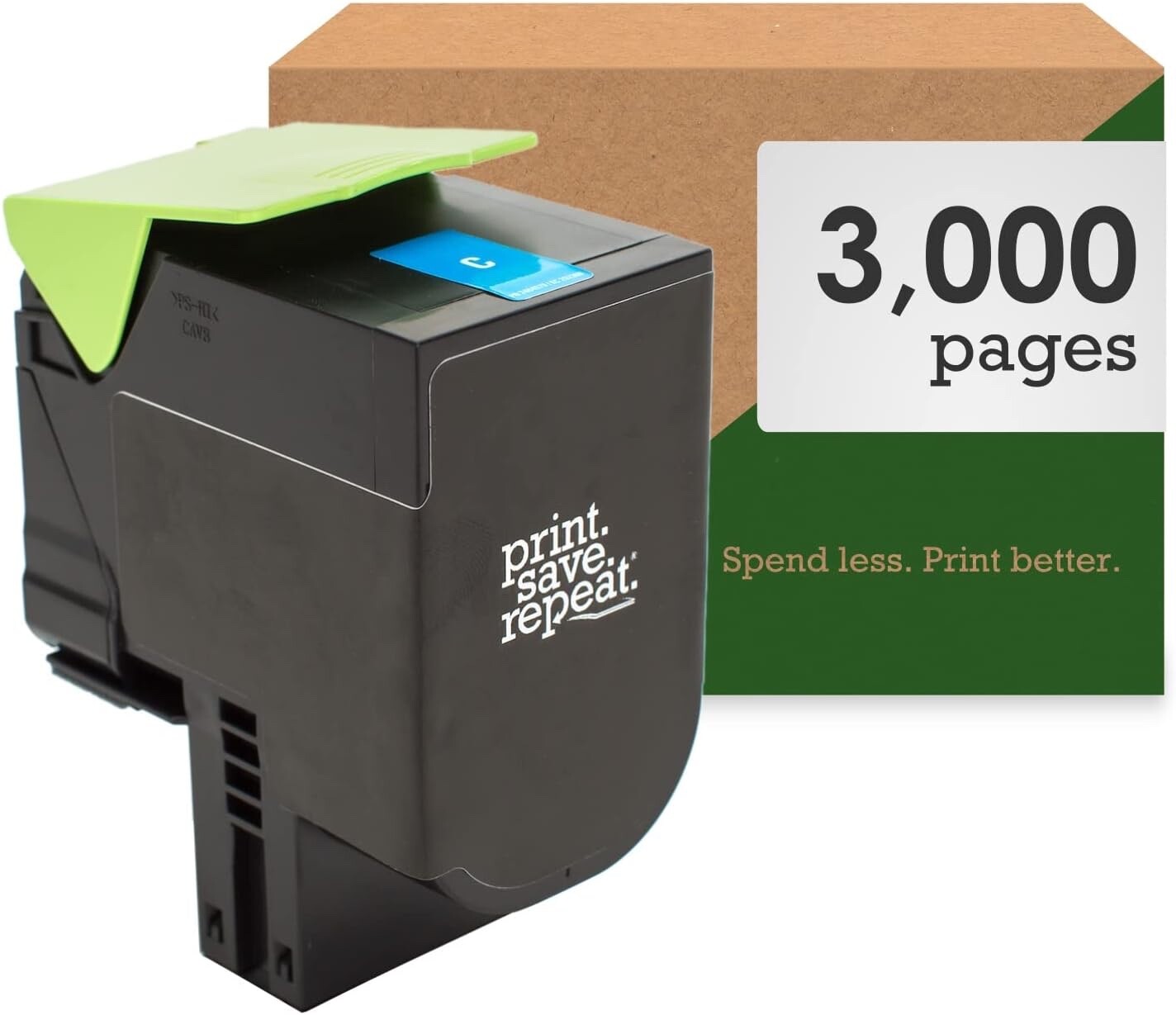 Print.Save.Repeat. Lexmark 801HC Cyan Toner Cartridge CX410, CX510 [3K Pages]