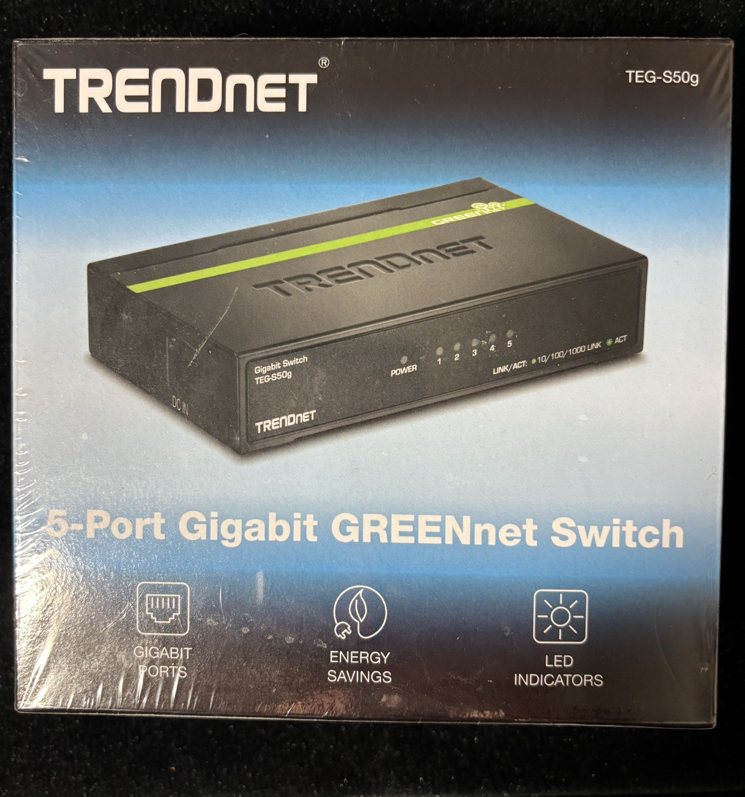 Brand New TRENDnet 5-Port Gigabit GREENnet Switch TEG-S50g - Sealed
