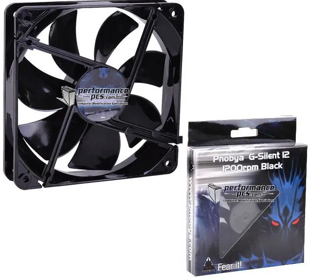 Phobya G-Silent 12 1200rpm Black Silent Edition 120x120x25mm 78351 4049469141134