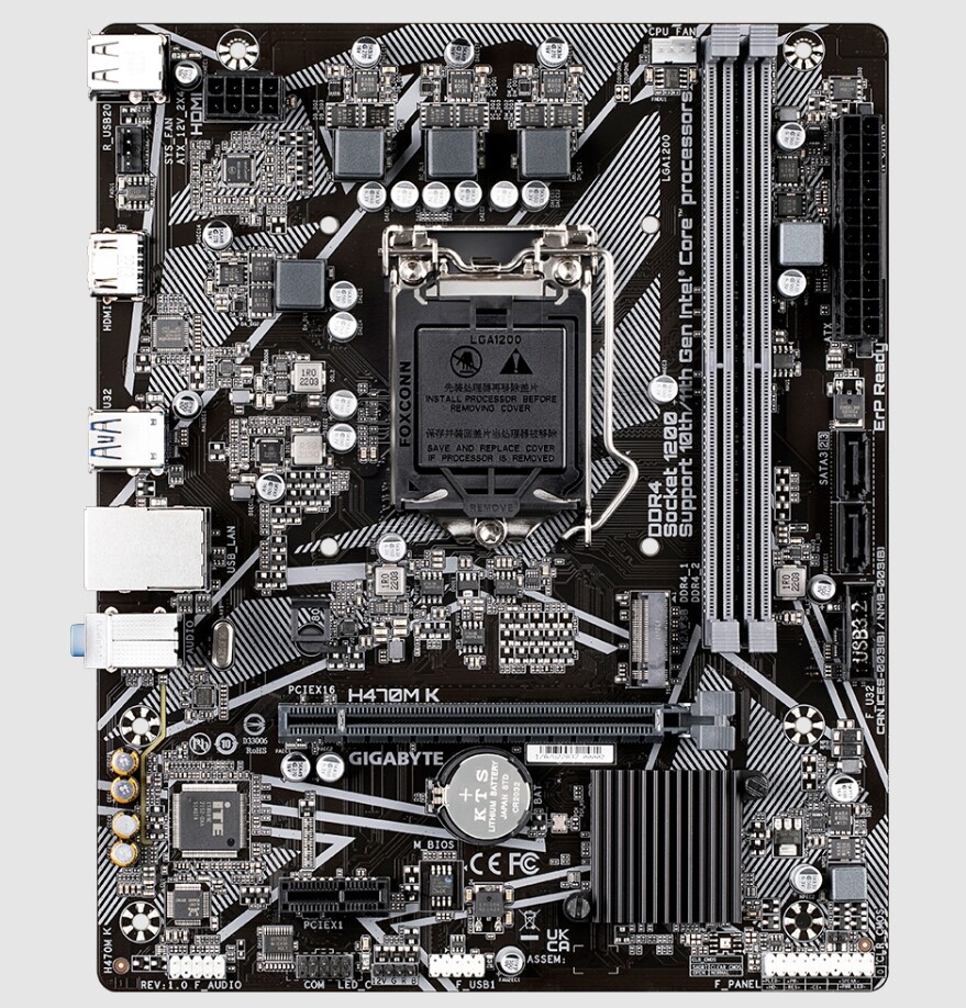For Gigabyte H470M K Motherboard LGA 1200 DDR4 Micro ATX Intel H470 Tested Work