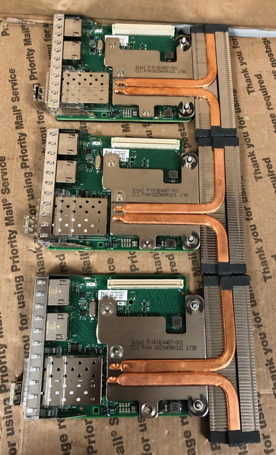 (LOT OF 3) Dell Intel X710/i350 2x 10G SFP+ 2x GbE Network Daughter Card 6VDPG