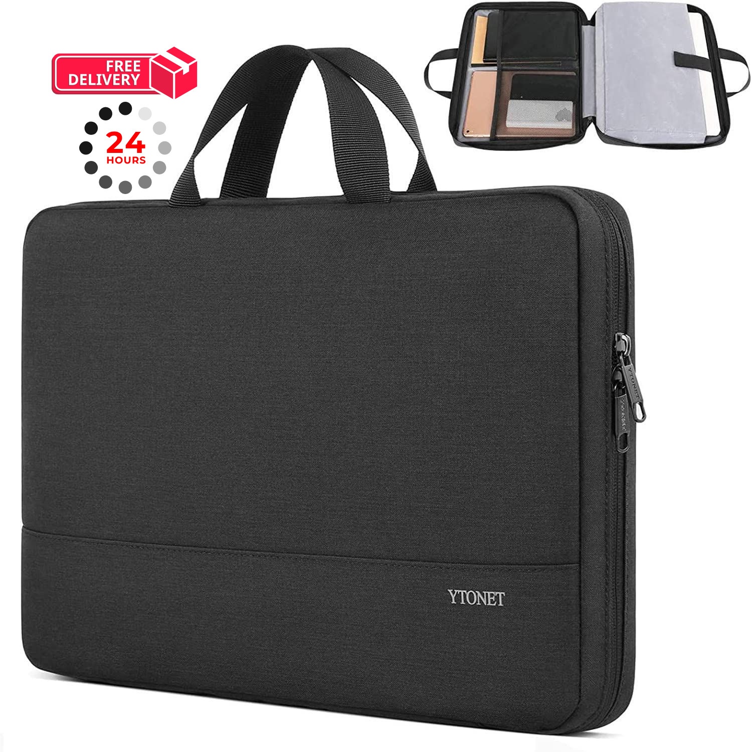 Ytonet Laptop Case 16 inch, 15-15.6 Inch TSA Bag Sleeve 16 Black