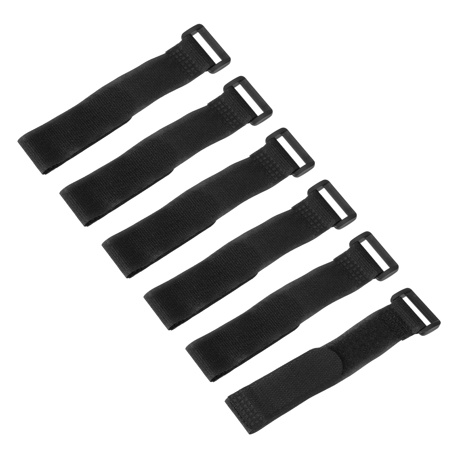 6 Pcs Battery Tie Down Straps,1"x8" Black Nylon Hold Down Hook Loop Strap