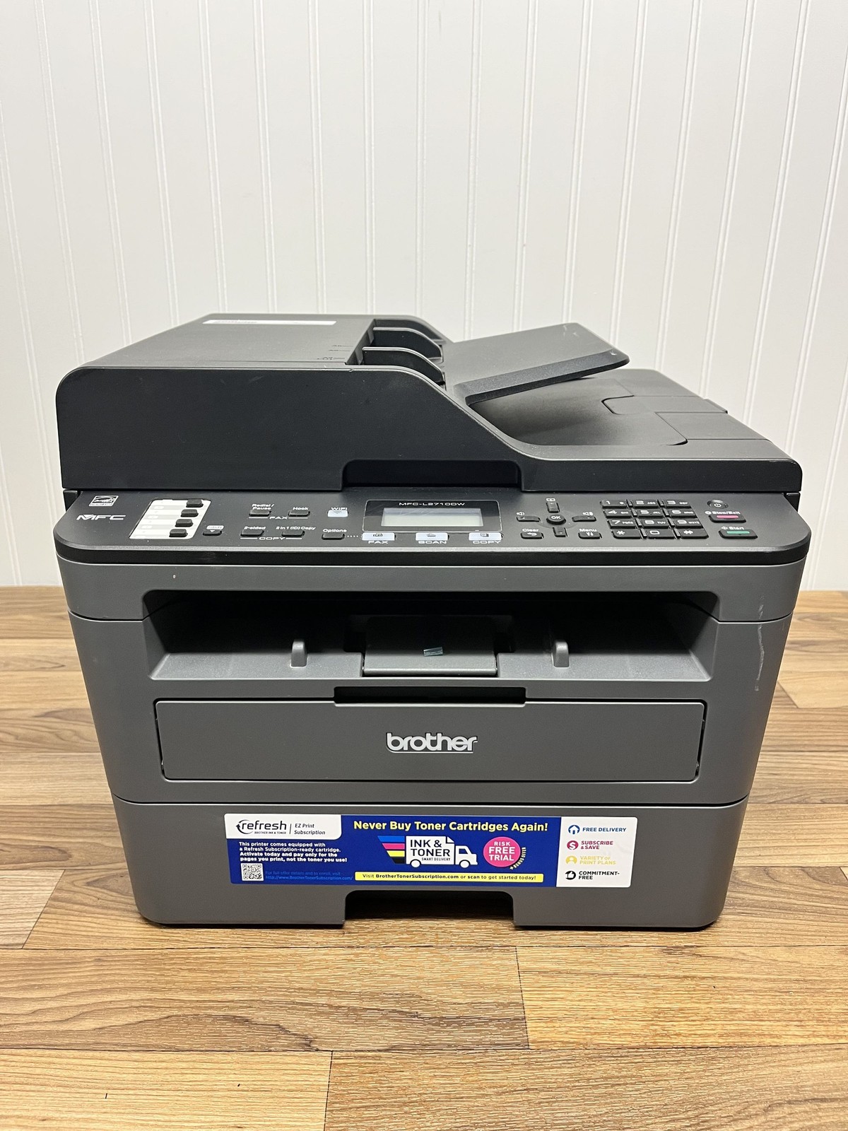 Brother MFC-L2710DW Wireless Monochrome Laser All-in-One Printer.