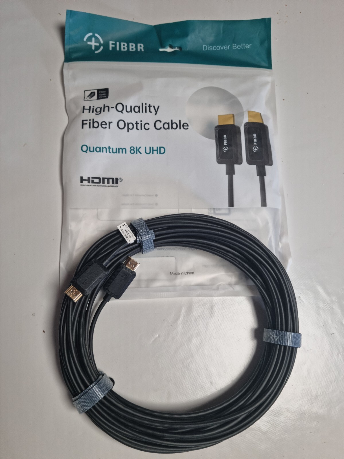 FIBBR 8K HDMI Fiber Optic Cable 20M, 48Gbps 8K HDMI 2.1 Cable/AOC Support