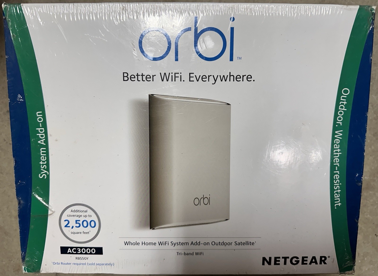 NETGEAR Orbi RBS50Y-100NAS Outdoor Wi-Fi Satellite *NEW*