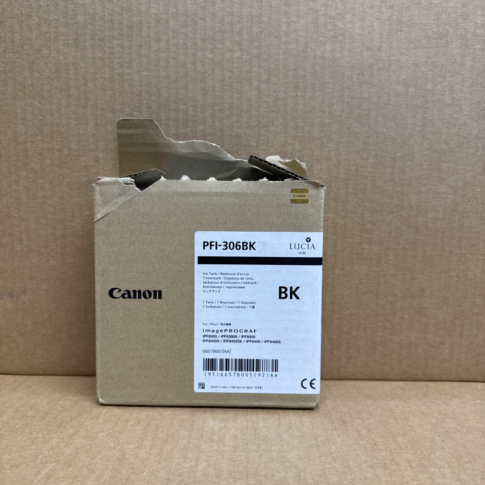 Genuine Canon PFI-306BK Black Toner Cartridge 