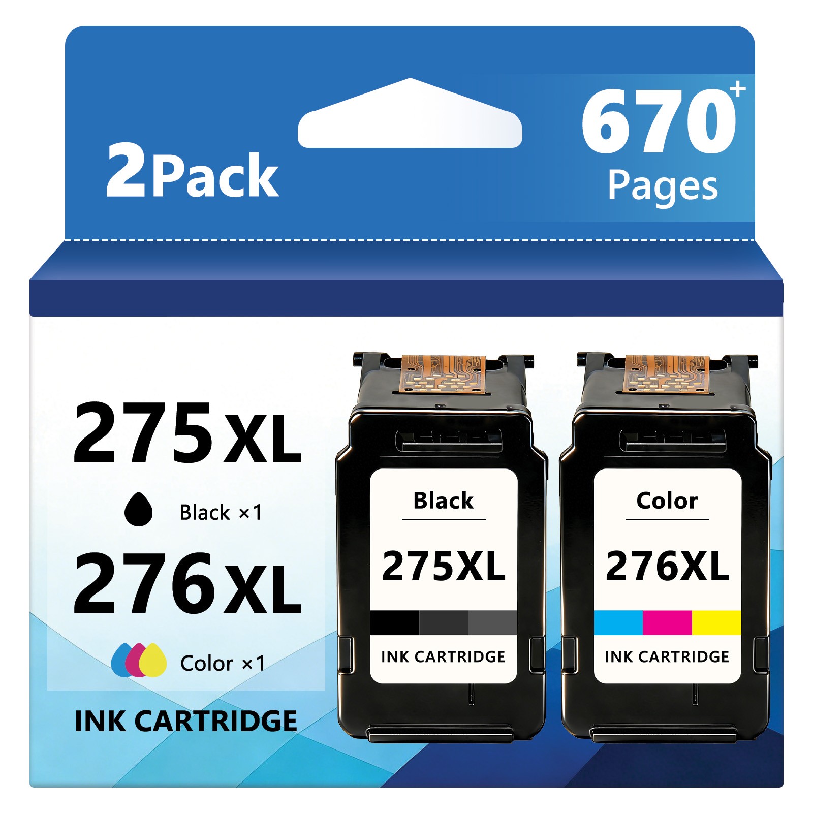 2PK PG-275XL CL-276XL Ink Cartridge for Canon Pixma TS3722 TS3522 TR4722 TR4720