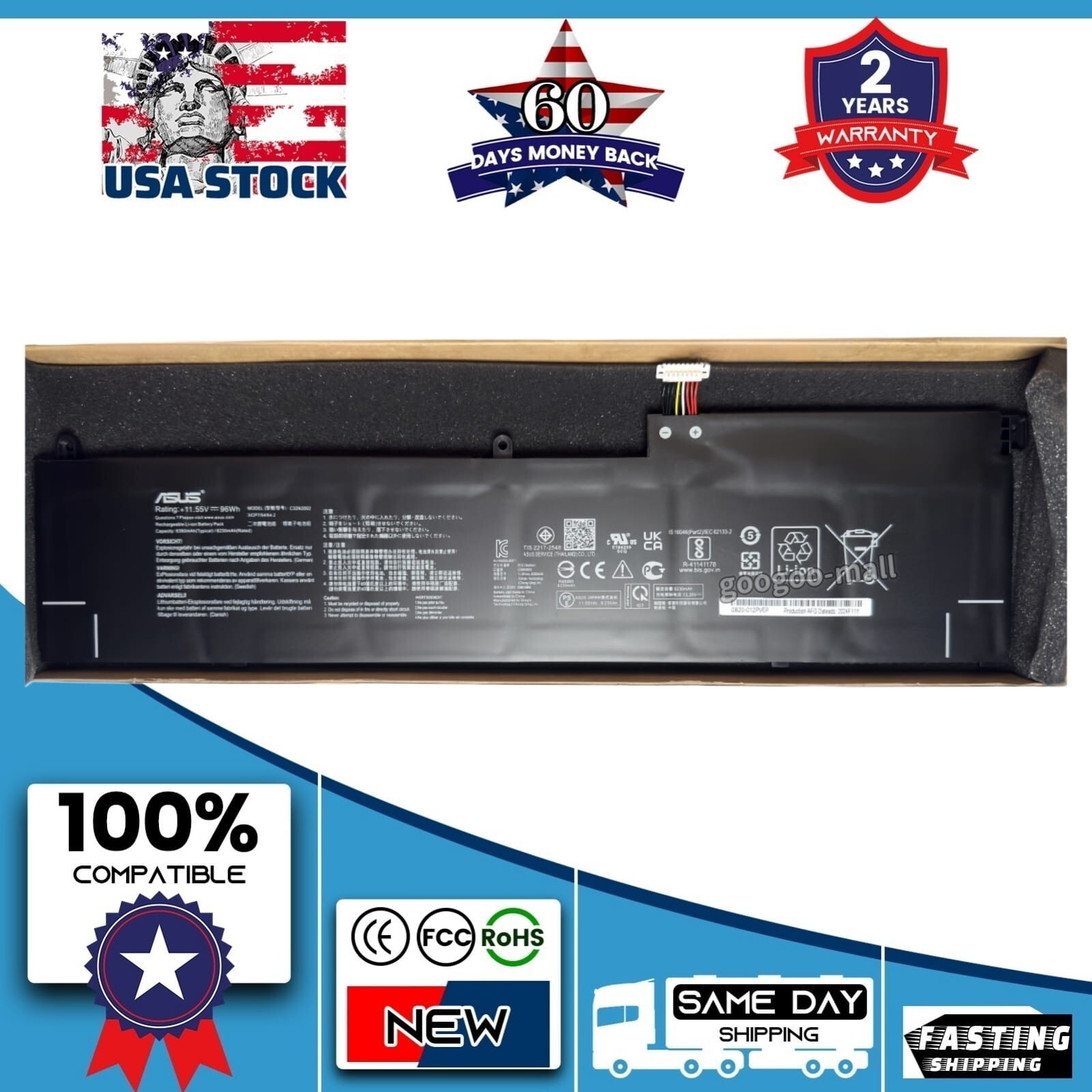 Genuine 96Wh C32N2002 Battery for Asus ZenBook Flip 15 UX535LI UX564EH UX564PH