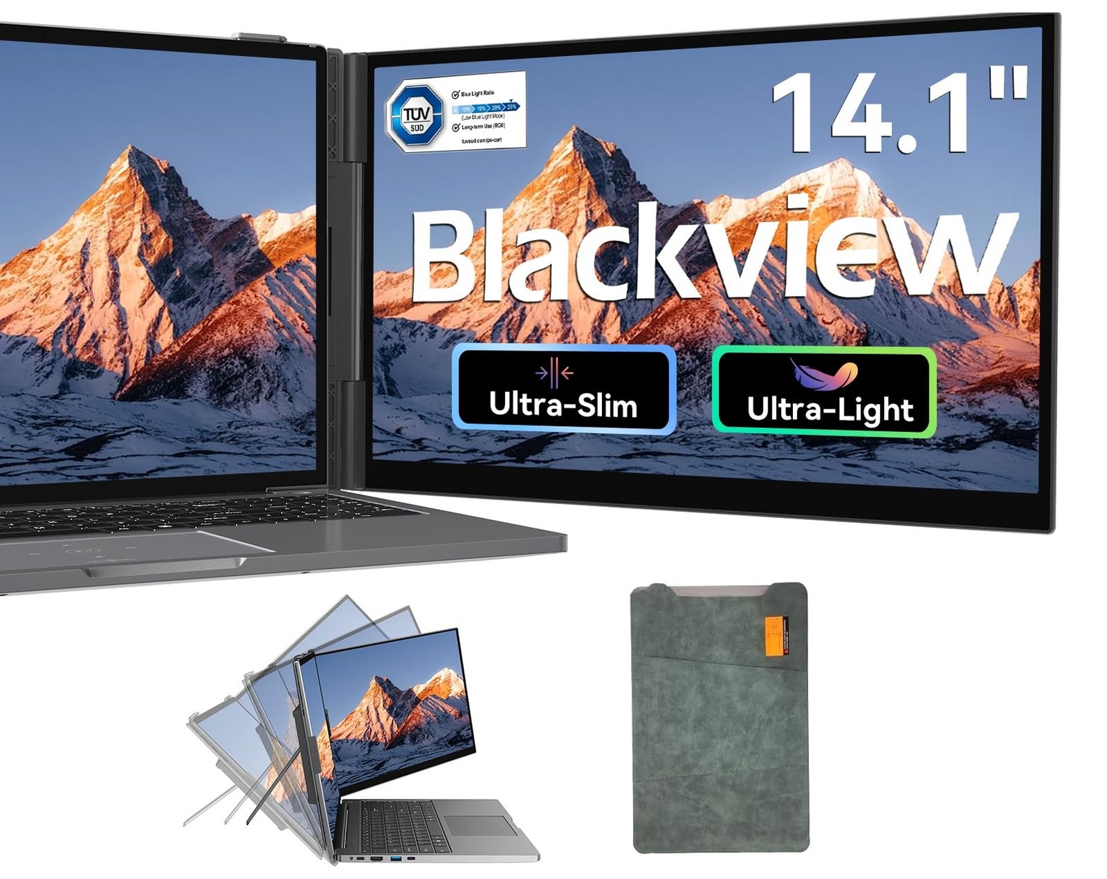 Blackview Laptop Screen Extender, 1.3lbs Ultra-Light & 0.17" Ultra-Slim, 14" ...