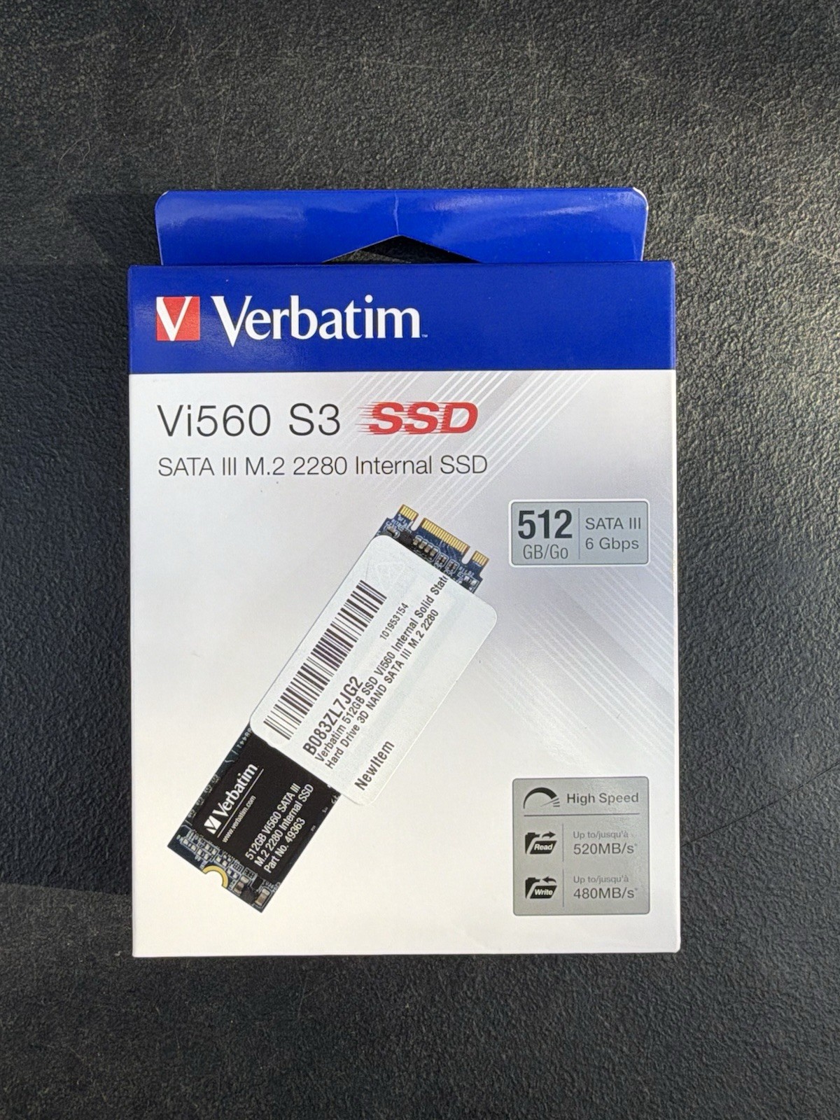 Verbatim Vi560 S3 SSD 512 GB internal M.2 2280 SATA 6Gb/s 49363