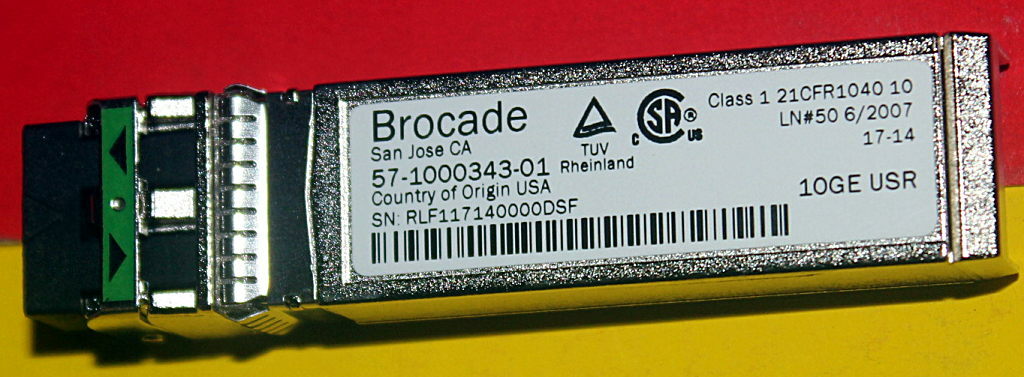 NEW Brocade 57-1000343-01 10Gbps 10G-SFPP-USR-SA 850nm Transceiver NEW 96xAvail