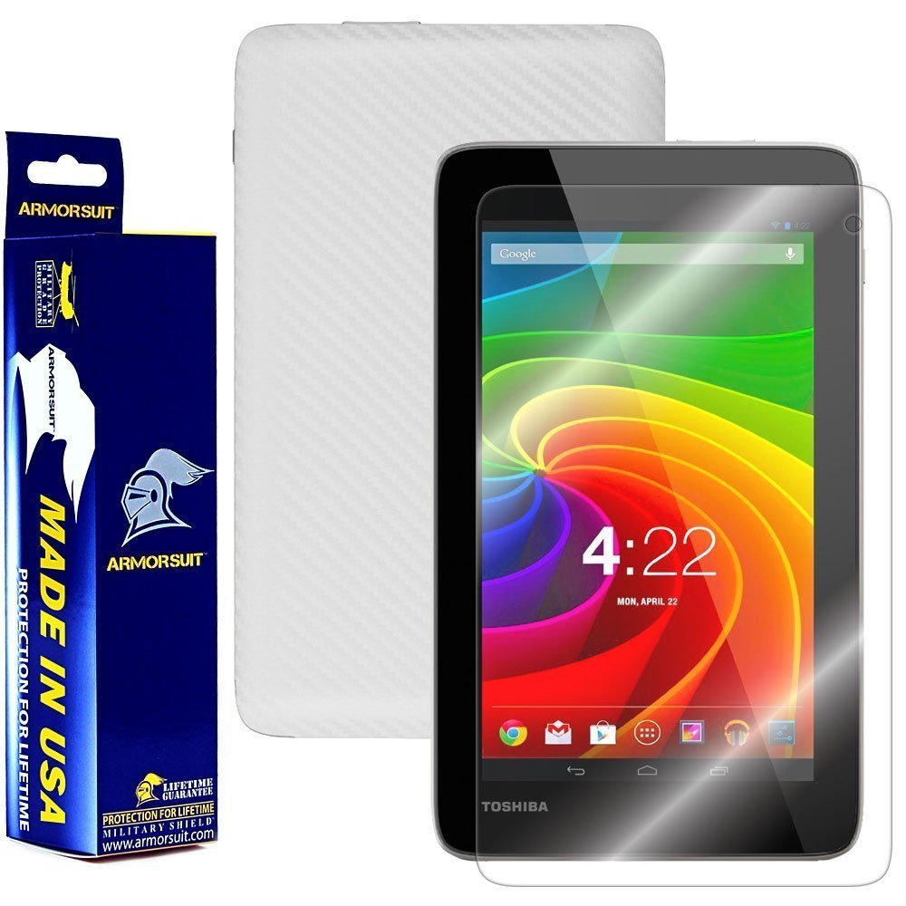 ArmorSuit MilitaryShield Toshiba Excite 7c Screen Protector + White Carbon Skin