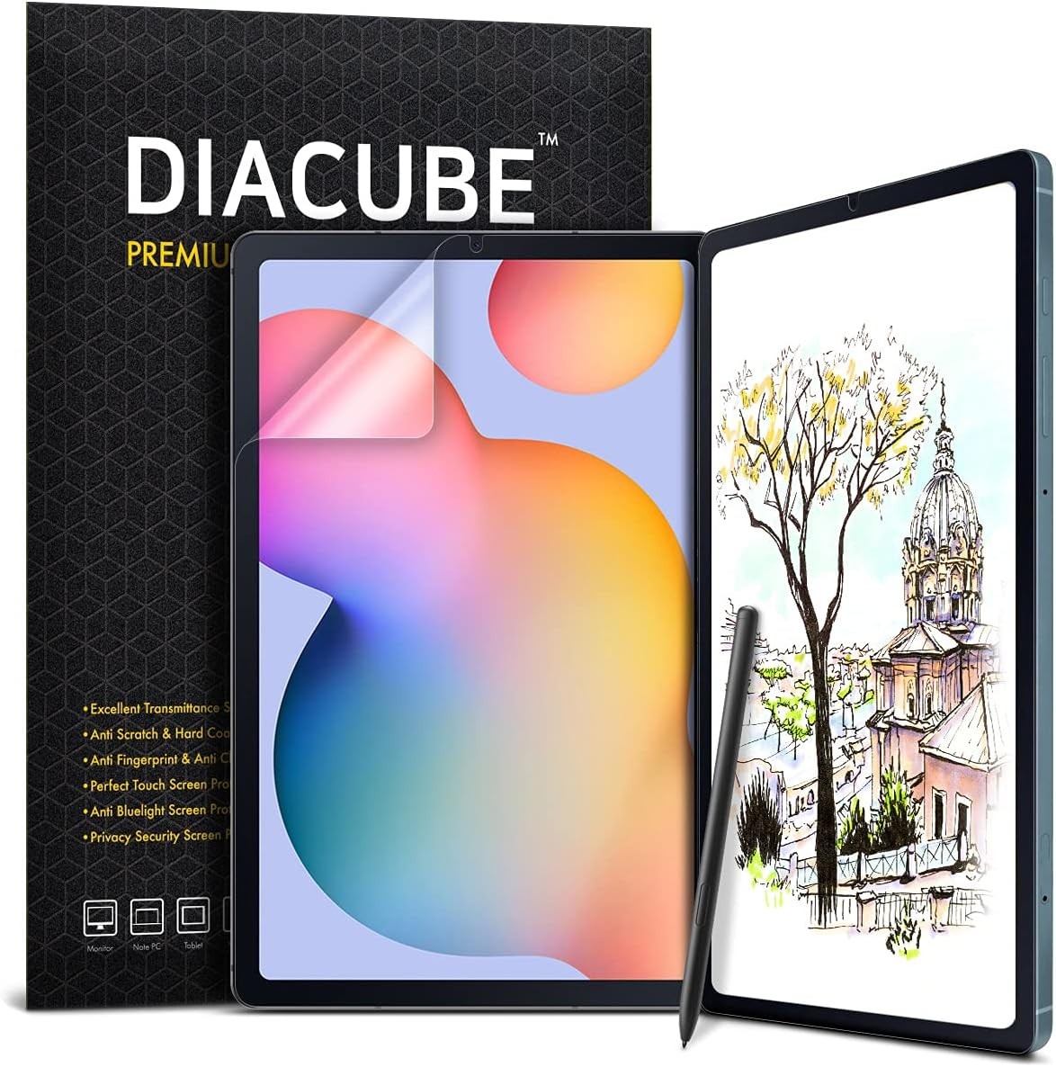 [1+1 Pack] Anti Glare Protector & Paperfeel Screen Protector for Galaxy Tab S6 L