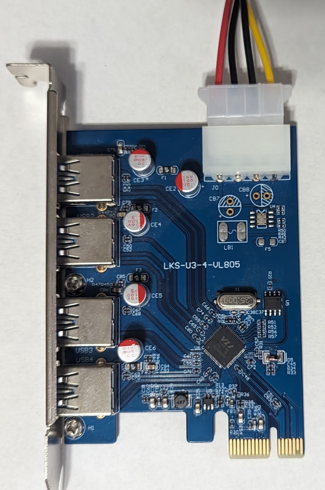 Visiontek 900544 4 Port PCIe 3.0 USB Adapter 1X Slot
