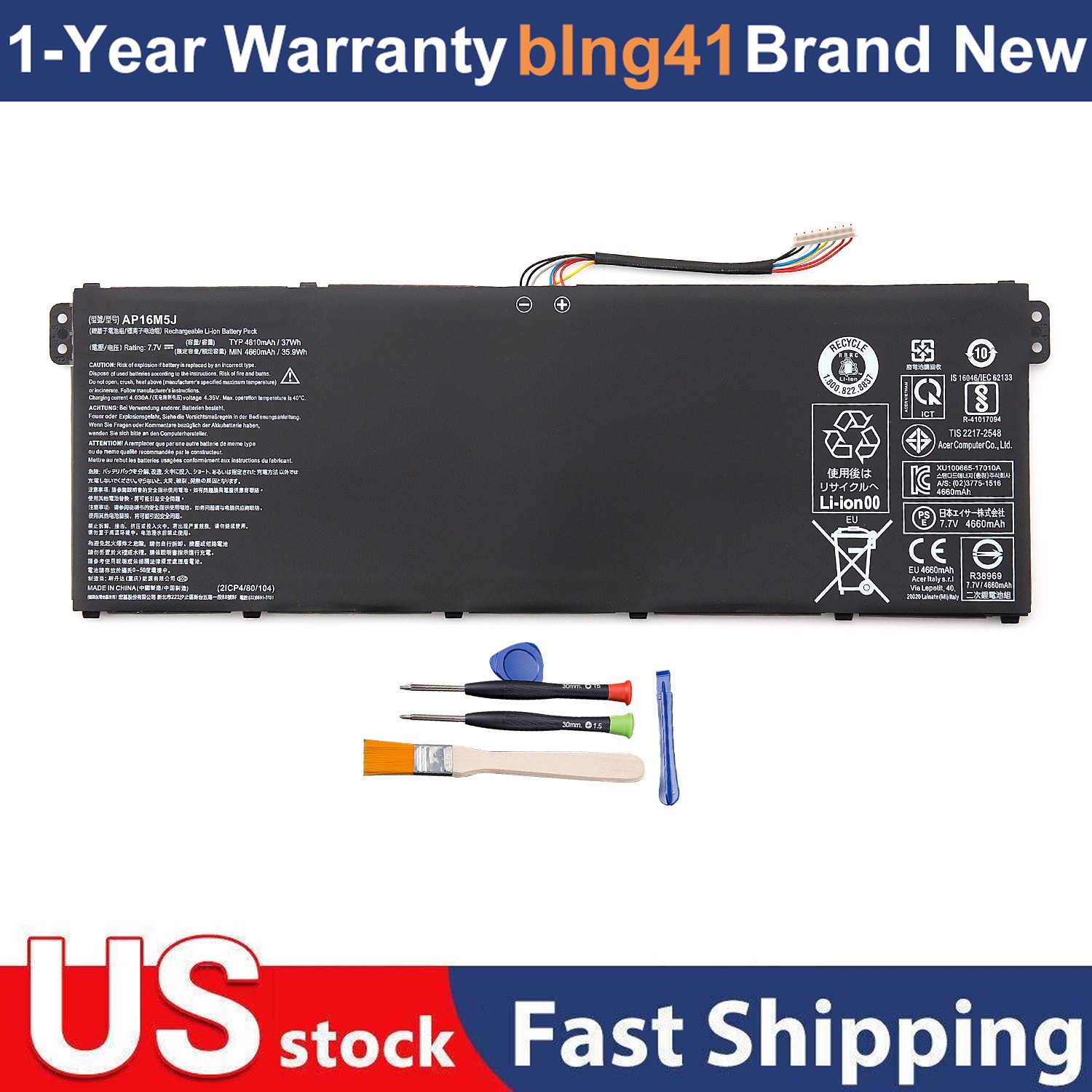 AP16M5J Battery For Acer Aspire 1 A114-31 3 A314-31 A315-21 A315-51 5 A515-51