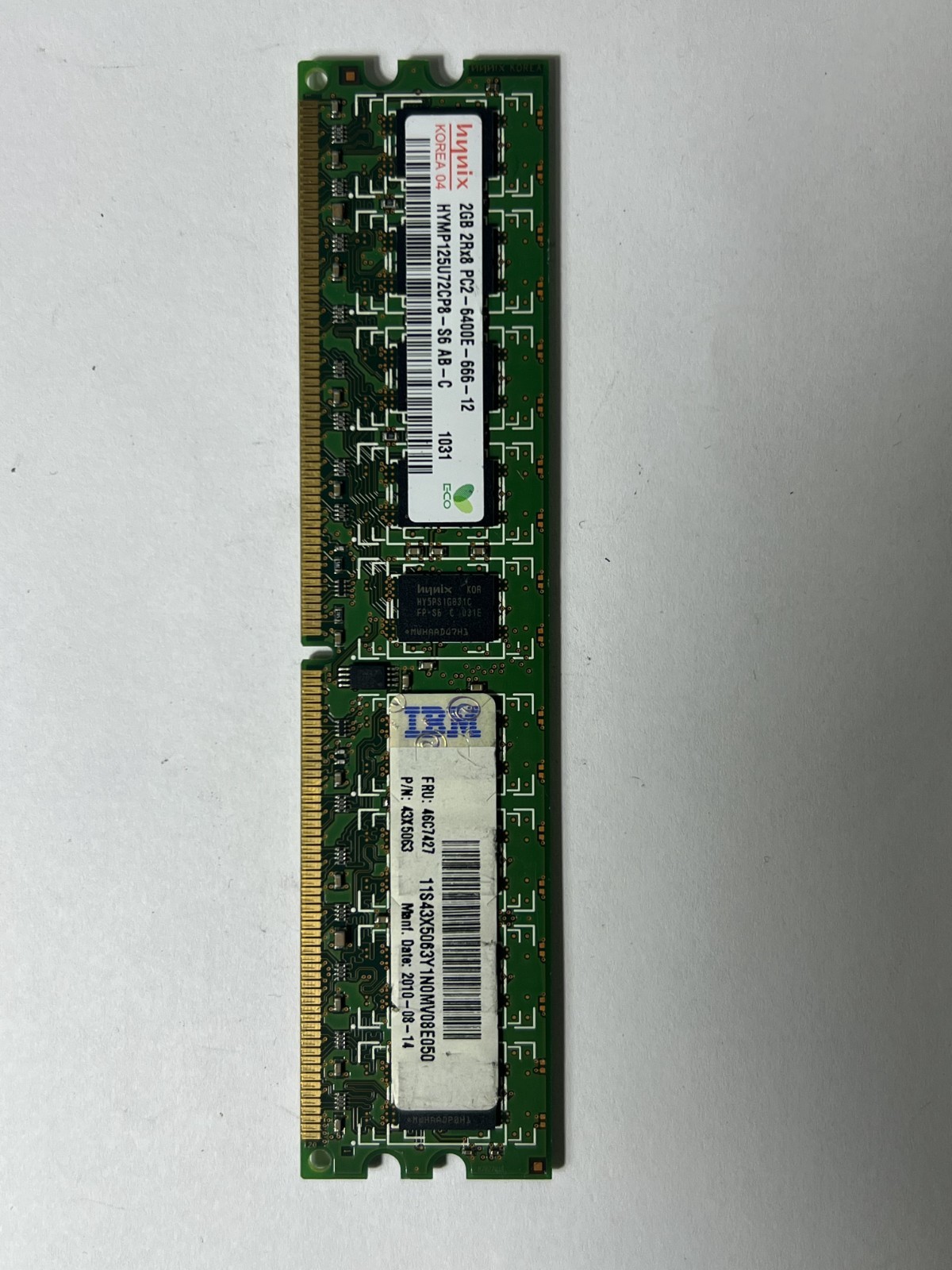 Hynix HYMP125U72CP8-S6 PC2-6400E-666-12 2GB - Server Memory RAM IBM FRU: 46C7427