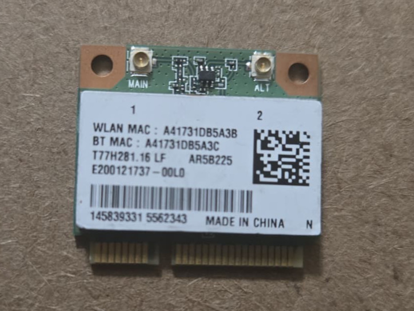 Genuine Sony Vaio WiFi Bluetooth Card T77H281.16 AR5B225 Half Mini PCI-E Tested