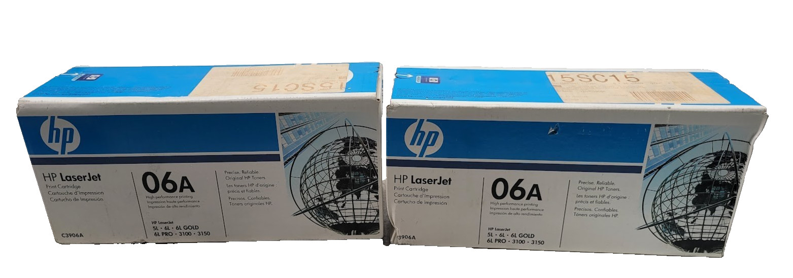 Lot of 2 HP 06A C3906A Black Toner Print Cartridge