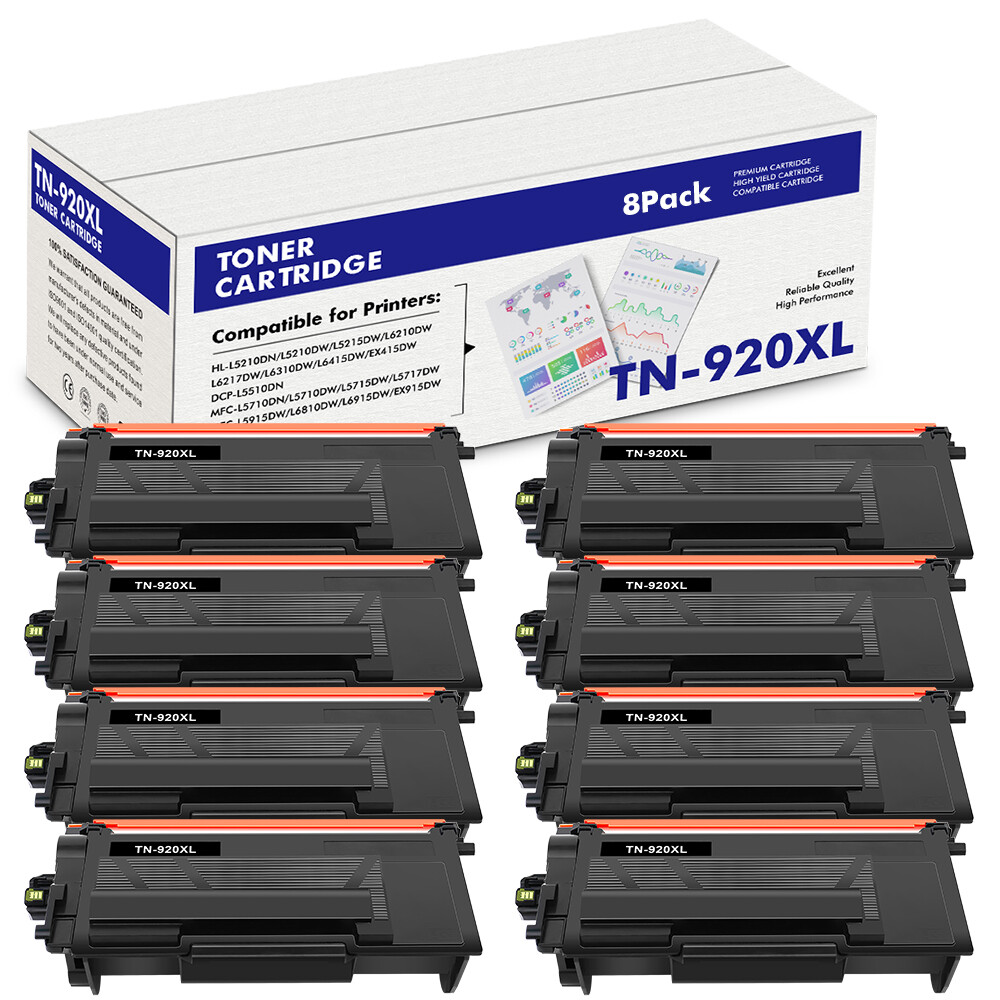 8PK TN920 Toner Compatible With Brother TN920 XL MFC-L6915DW EX915DW HL-L6415DW