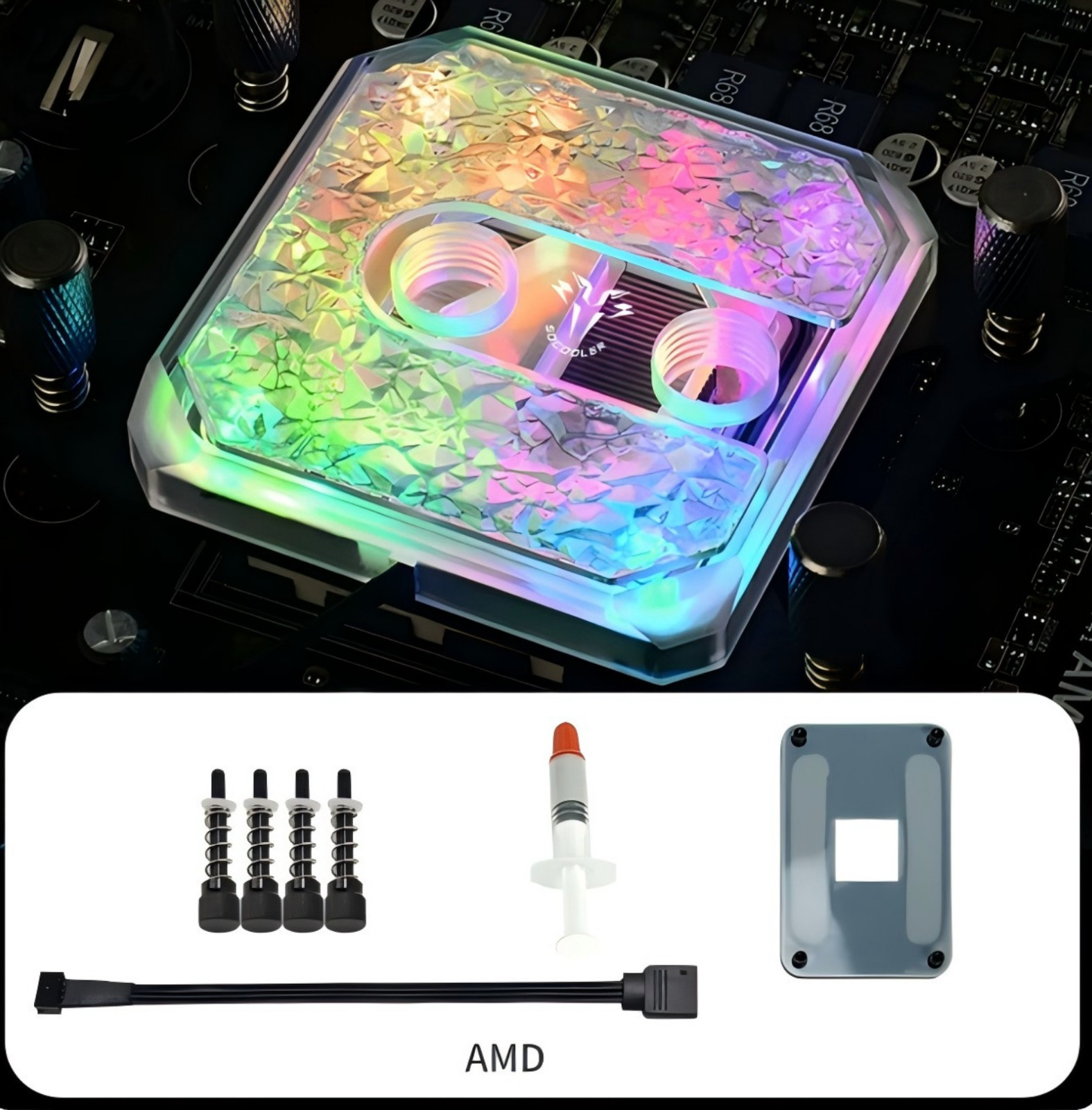 CPU Water Block RGB Copper Base G1/4 for AMD Intel PC Liquid Cooling